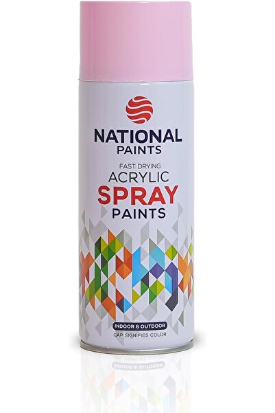NATIONAL PAINTS طلاء بخاخ أكريليك سريع الجفاف - وردي وردي 107