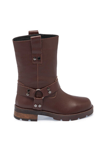 Tergan Kahverengi Hakiki Deri Kadın Casual Bot - K24K1BT67743-A24