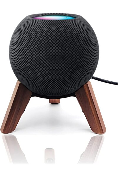 Generic حامل كونليشا المصنوع من الخشب الحقيقي لجهاز HomePod Mini (لون الجوز)
