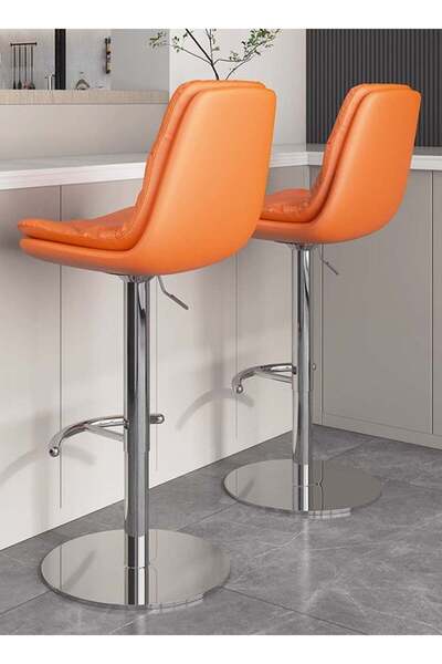 sharpdo 2 Bar Stools - High Back Adjustable 360° Swivel Bar Chairs for Kitche...