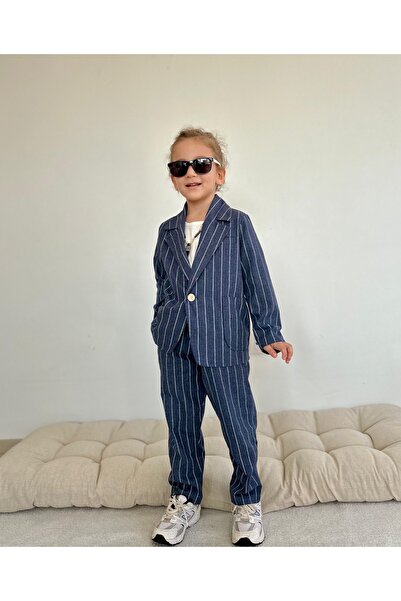 rg kidsstore Linen Striped Children's Suit