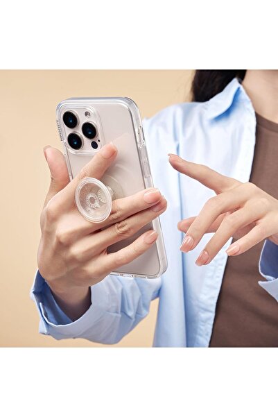 Popsockets PopSocket Transparent Phone Grip with Silver Glitter