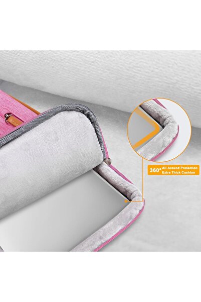 Mosiso 360 Protective Laptop Sleeve 16-inch, Rose Red