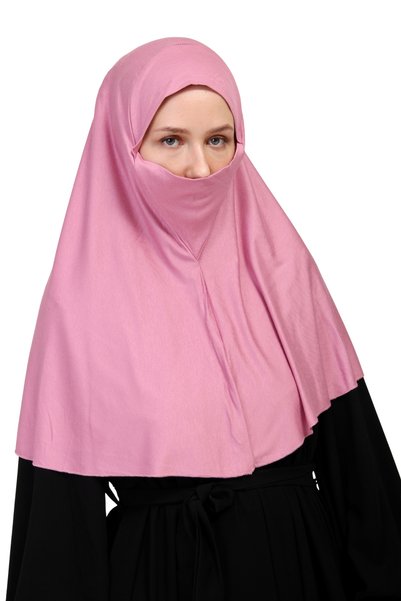 TRModam وشاح عملي - عمامة جاهزة بدون حجاب - موديل سوفليه، غير قابلة للانزلاق ومضادة للتعرق - وردي