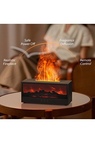 ARELL TEKNOLOJİ Şömine Görünümlü Alev Efektli Oda Nemlendirici, Hava Nemlendirici,