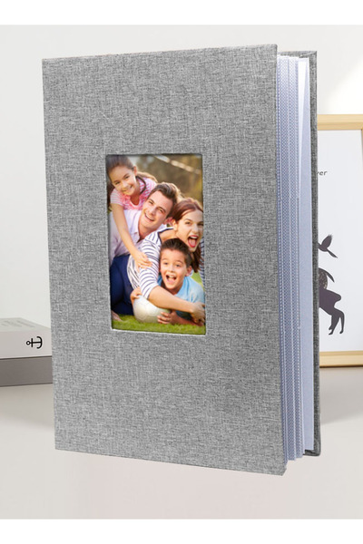 Generic ألبوم صور من الكتان سهل التركيب، يحتوي على 300 صورة، مع مساحة للملاحظ...