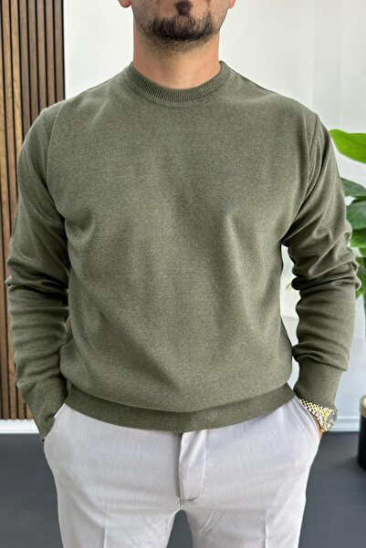 Edwox Men's Crew Neck Regular Fit Sweater Green Edw410