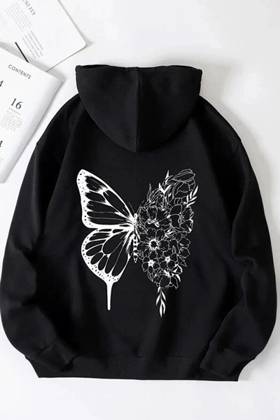 zeag Дамски суитшърт с принт BUTTERFLY
