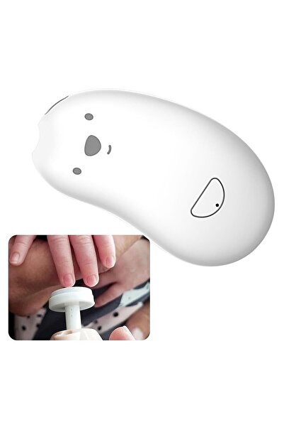 Flippy Electric Nail File for Babies and Adults, ABS, USB Rechargeable, 6 Accessories, LED, White