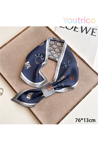 Youtrico وشاح حريري بتصميم قطري مثقب 76*13 سم، إكسسوار عصري متعدد الاستخدامات...