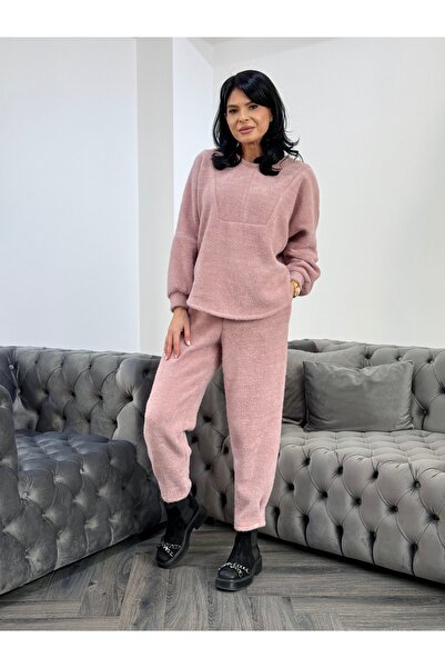 RAMONA BADESCU EXCLUSIVE Trening damă din material pufos – bluză lejeră și pantaloni conici