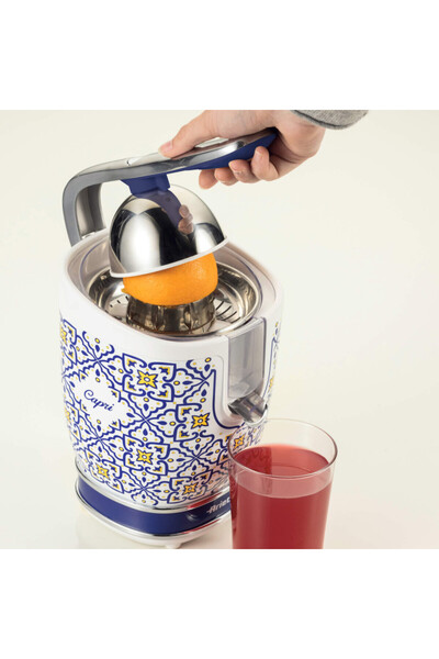 ARIETE Presă de citrice Capri JUICER 0413/0C, 85W, Corp metalic, Funcționare silențioasă, 2 accesorii, Alb/albastru