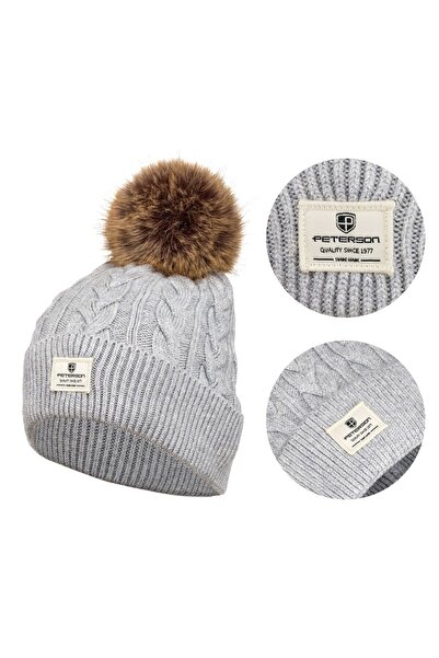 Other Căciulă tricotată gri pentru femei PETERSON cu pompom