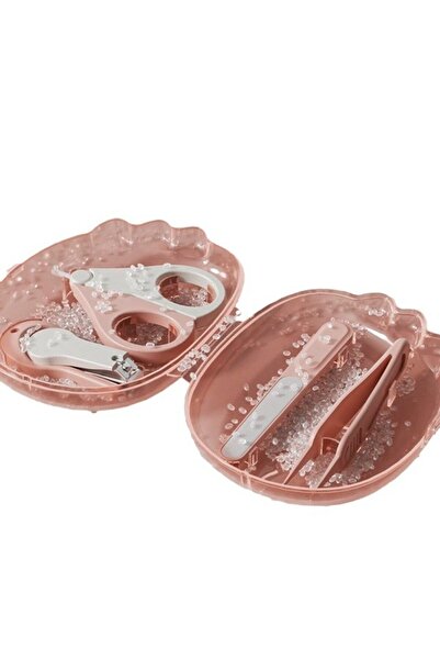 Flippy 4-in-1 Baby Nail Care Set, Flippy, Transparent Dinosaur Storage Box, 0-6 Years, 11.5 x 9 x 3 cm, Pin