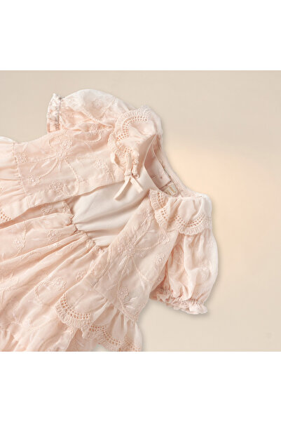 giggles Floral Embroidered Sleeveless Dress and Bolero Jacket Set