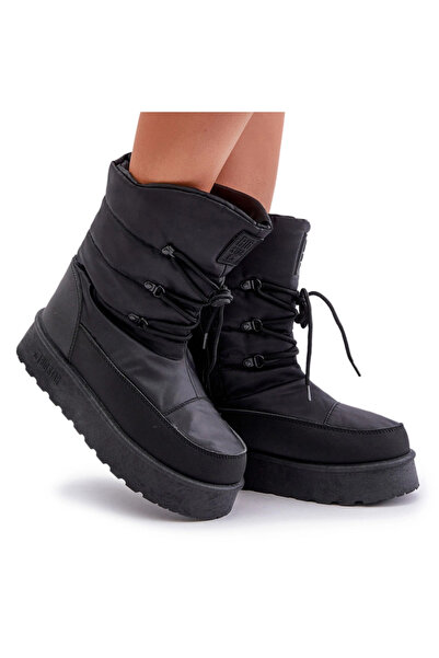 Big Star Shoes Bocanci de zăpadă pe platformă cu fermoar Big Star OO274884 Negri 36