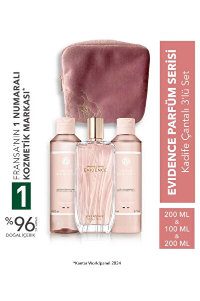 Yves Rocher Kadife Çantalı Evidence Parfüm Serisi 3’lü Şık Bakım & Koku Seti ...