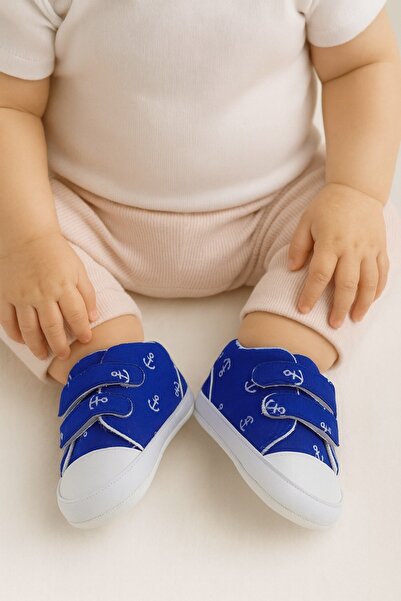 Kiçi أحذية الخطوة الأولى بنمط بحار، أحذية أطفال بنعل ناعم