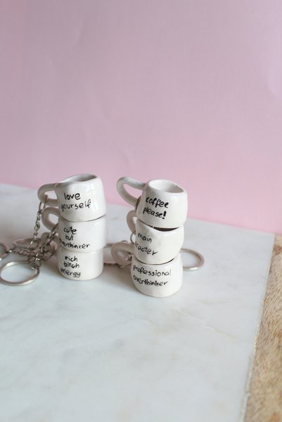 sukupotCeramics Love Yourself Handmade Mug Keychain