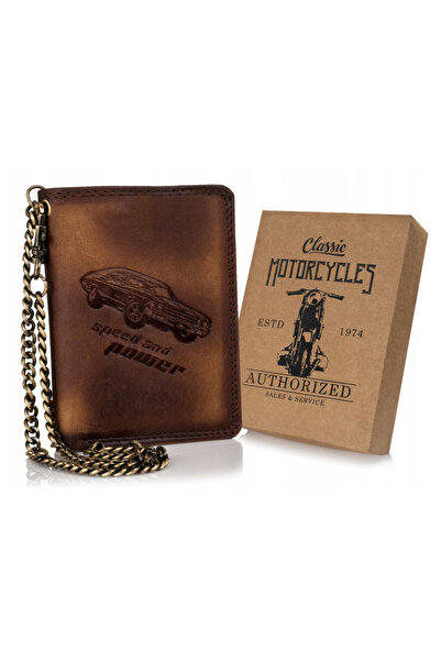 Other Large men's leather wallet with a chain