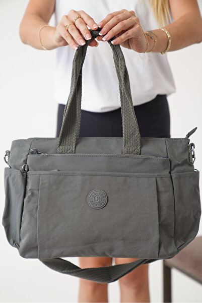 Solo Bag Women's Anthracite Multi-Compartment Waterproof Crinkle Daily Crossbody Hand and Shoulder Bag