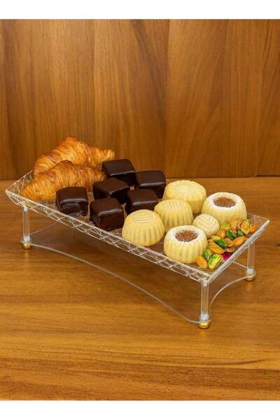 ALQANNAS طبق تقديم اكريليك صغير مكون من طبقتين بنقش اسلامي جودة عالية وسمك ممتاز