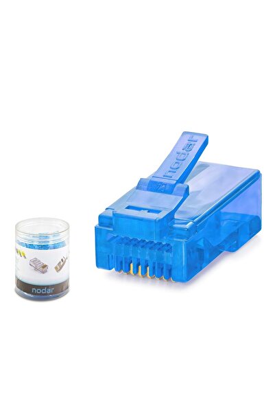 ND2404 CAT6 EZ RJ45 Konnektör 100 Adet Plastik Kutu - Mavi
