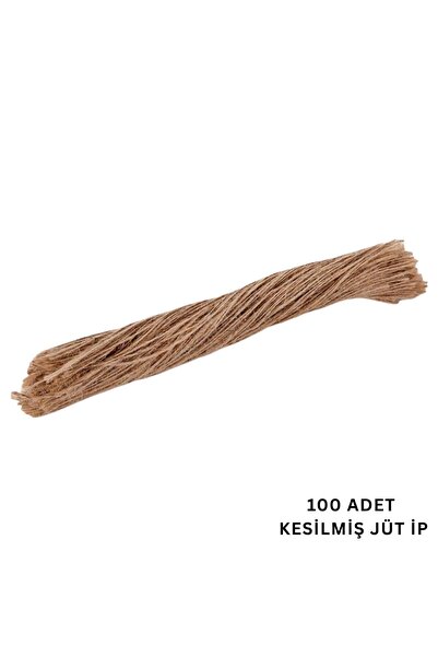 roco paper Doğal Kesilmiş Jüt İp Seti, 100lü-35 Cm, Kraft Hediye Paketleme & ...