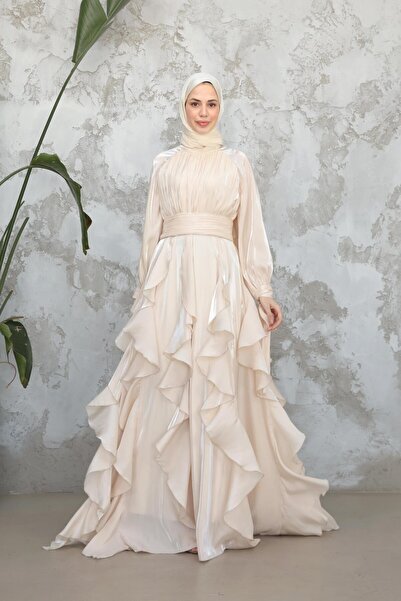 Hülya Keser Berika Tasarım Abiye - Ekru