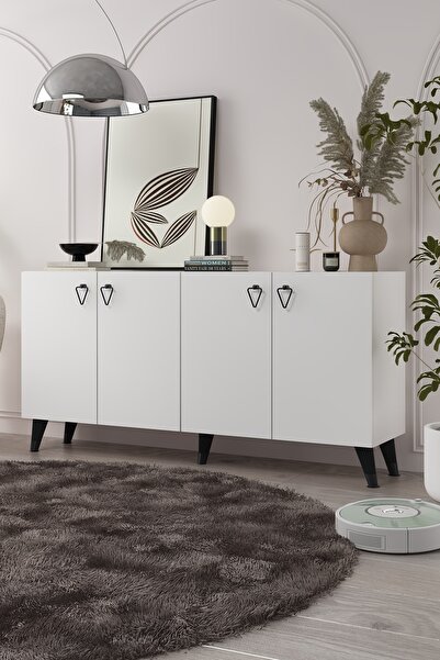 cantek dizayn 8199-1CT KB150 KONSOL, TV ÜNİTESİ BEYAZ-SİYAH