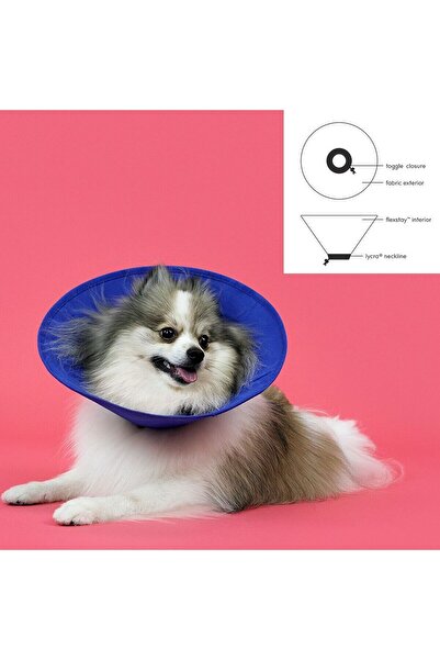 KVP Zgardă pentru câini din stil elisabetan EZ Soft Blue (30-50 cm)