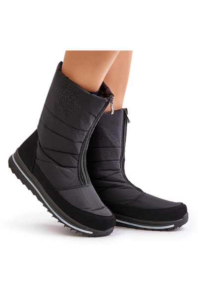 BOTO Bocanci De Iarnă Pentru Femei Cu Fermuar PROGJ-22-130 Negri 40