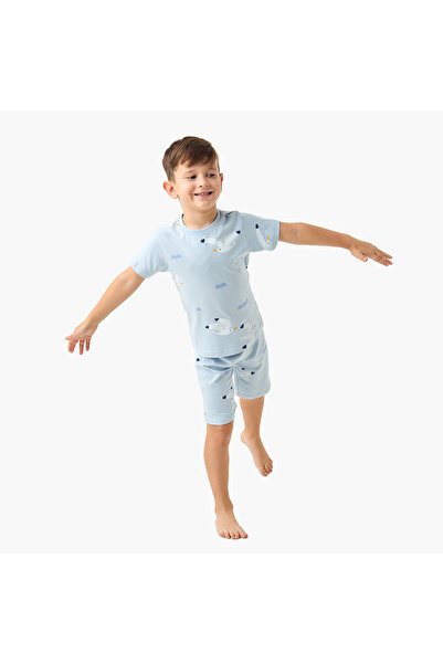 Juniors Seagull Print T-shirt and Shorts Set