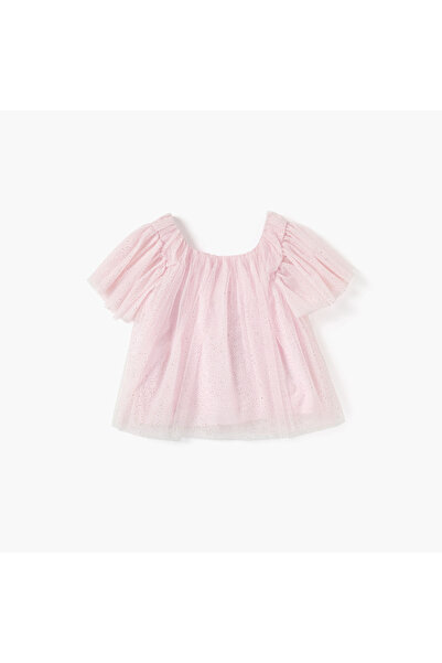 Juniors Embellished Round Neck Top and Skirt Set