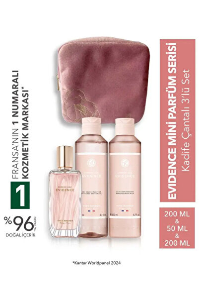 Yves Rocher Kadife Çantalı Evidence Mini Parfüm Serisi 3’lü Şık Bakım & Koku ...