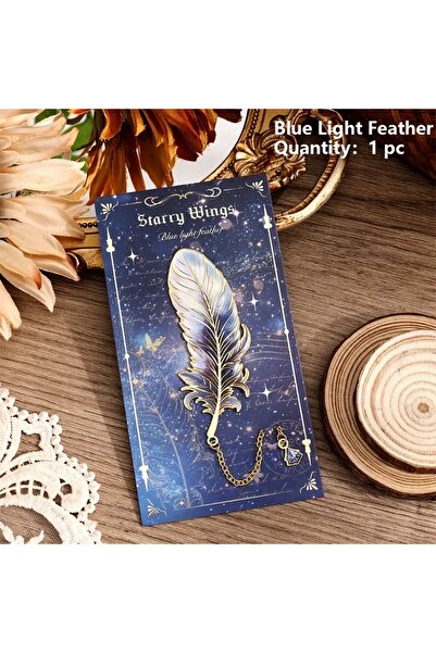 GlassySKY 1Pcs Stylish Metal Feather Design Book Mark with Chain Teacher Friend Mother Father Wife Gift
