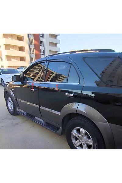 ServetDizaynOto Kia Sorento Uyumlu 2002-2009 Krom Cam Çıtası 4 Parça Paslanmaz Çelik