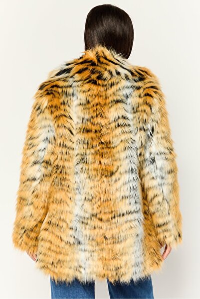 Michael Kors Women Animal Print Faux Far Sherpa Jacket, Multicolor
