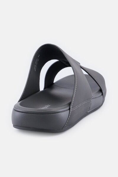 Algspar Men Slip On Arabic Sandals, Dark Grey