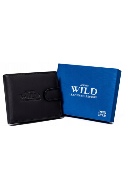 Other Large men's leather wallet with snap closure - Always Wild
