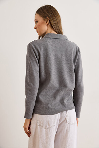 Olalook Women's Smoked Polo Neck Thessaloniki Blouse Blz-19002810