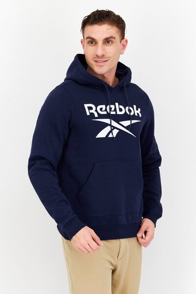 Reebok Men Sportswear Fit Outdoor Fleece Hooded Sweatshirt, Navy