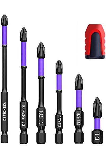 Saharaz 2*6PCS Magnetic Batch Head PH2 Cross Screwdriver Set,Magnetized,Impact Resistance,62HRC