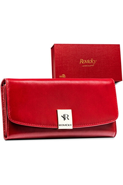 Other Large women's leather wallet with snap closure and RFID system - Rovicky