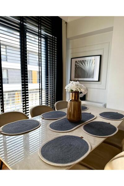 Wooden Factory Natural Bamboo Wicker Placemat and Runner Set Table Decoration, Dining Table Serving Set, Stylish Presentation Set