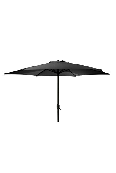 Koopman Umbrelă de grădină XXL neagră Ø350 cm cu sistem de deschidere cu mani...