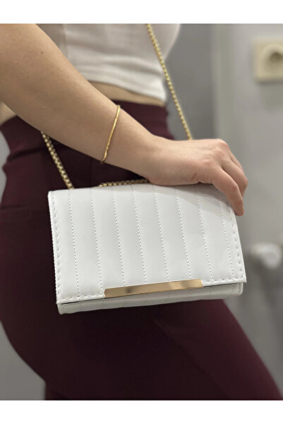 KAZAX Geantă din piele albă Cessi