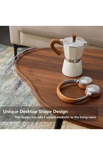 HXDream Coffee Table,Modern Central Table,suitable for living room, balcony, garden(Walnut color)