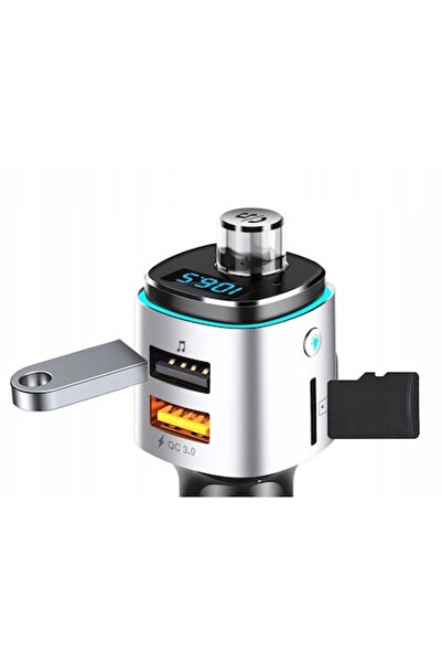 verk group Bluetooth FM Transmitter Verk Group, 2x USB, fast charging, LED lighting, silver-black