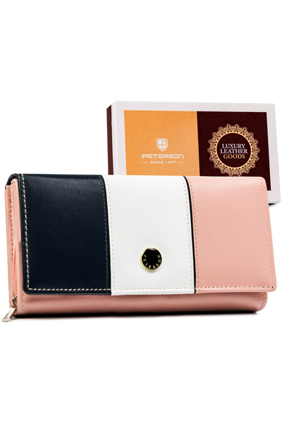Other Large women's wallet made of genuine leather with a snap closure - Peterson